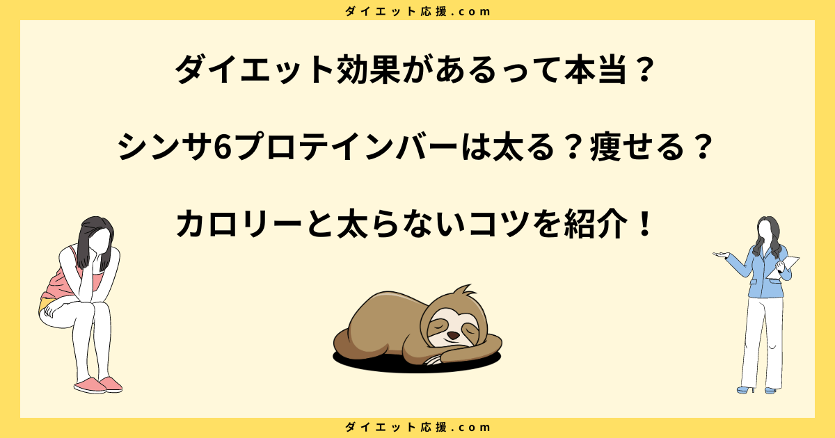 シンサ6プロテインバーは太る？太らない食べ方と成分や販売店を解説！